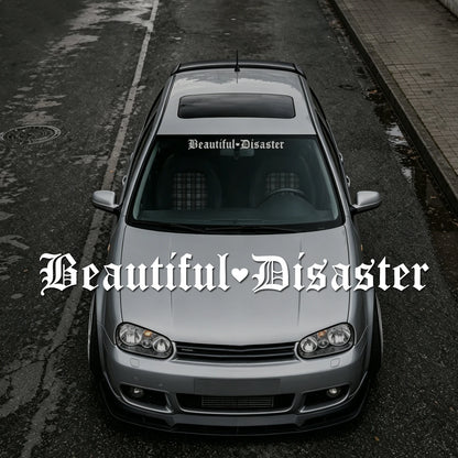 Beautiful Disaster Gothic Letter JDM decal