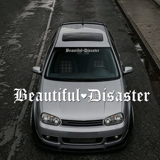 Beautiful Disaster Gothic Letter JDM decal