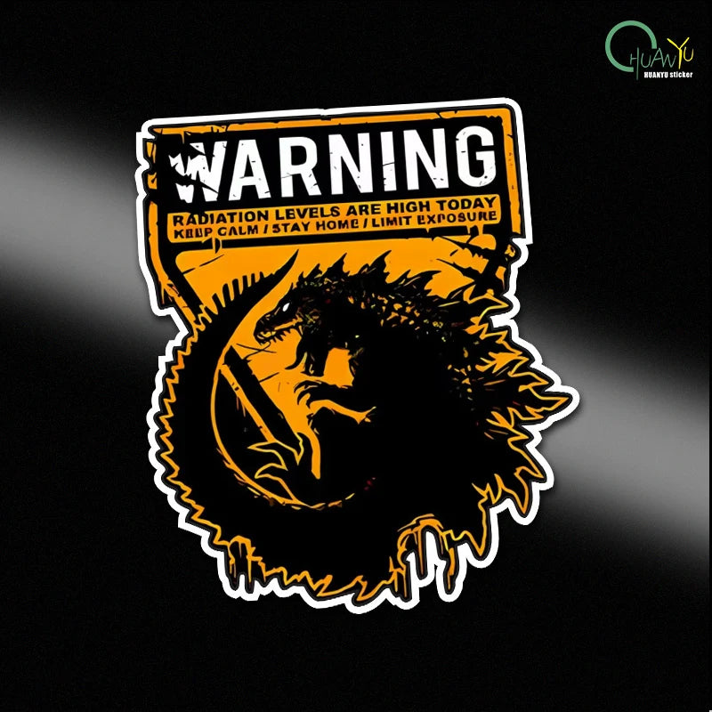 Monster Attack Warning Sign Reflective Car Stickers Electric Motorcycle Car Luggage Creative Decorative Stickers