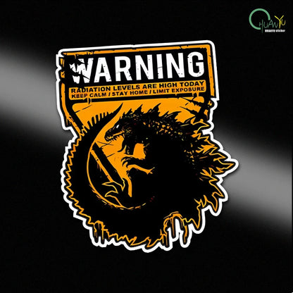 Monster Attack Warning Sign Reflective Car Stickers Electric Motorcycle Car Luggage Creative Decorative Stickers