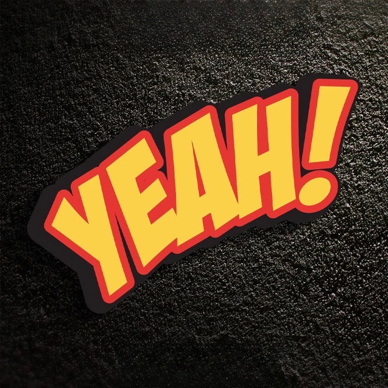 1pc Vibrant Yellow "YEAH!" Car Decal, Waterproof Vinyl Sticker, Cool Creative Decor for Car Body & Rear Window