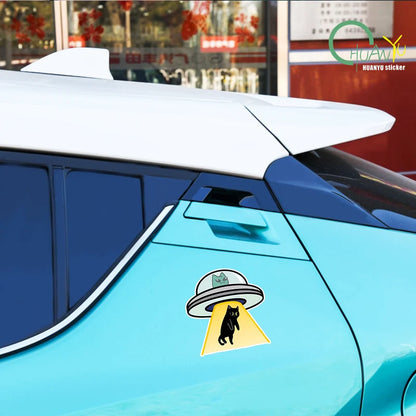 2x Cat UFO Creative Stickers