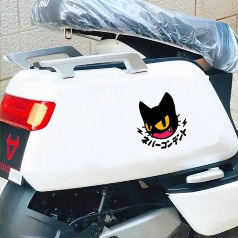 1PC Japanese Black Cat B Style Sticker