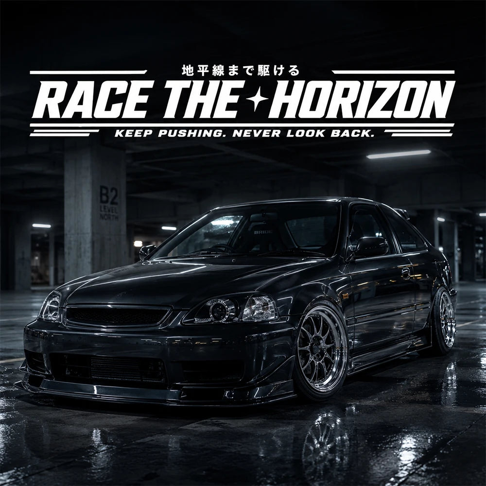 JDM Race Never look back Car Sticker Windshield Banner Auto Decoration