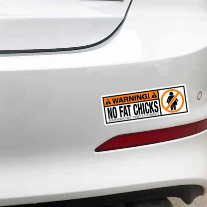 New Creative Design WARNING PVC Funny Decal WARNING No Fat Chicks Car Sticker PVC, 7CM