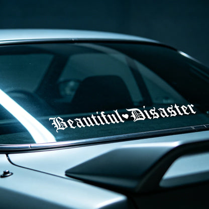Beautiful Disaster Gothic Letter JDM decal
