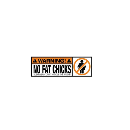 New Creative Design WARNING PVC Funny Decal WARNING No Fat Chicks Car Sticker PVC, 7CM