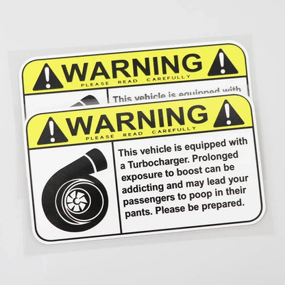 Warning Sign Turbo Boost Decal
