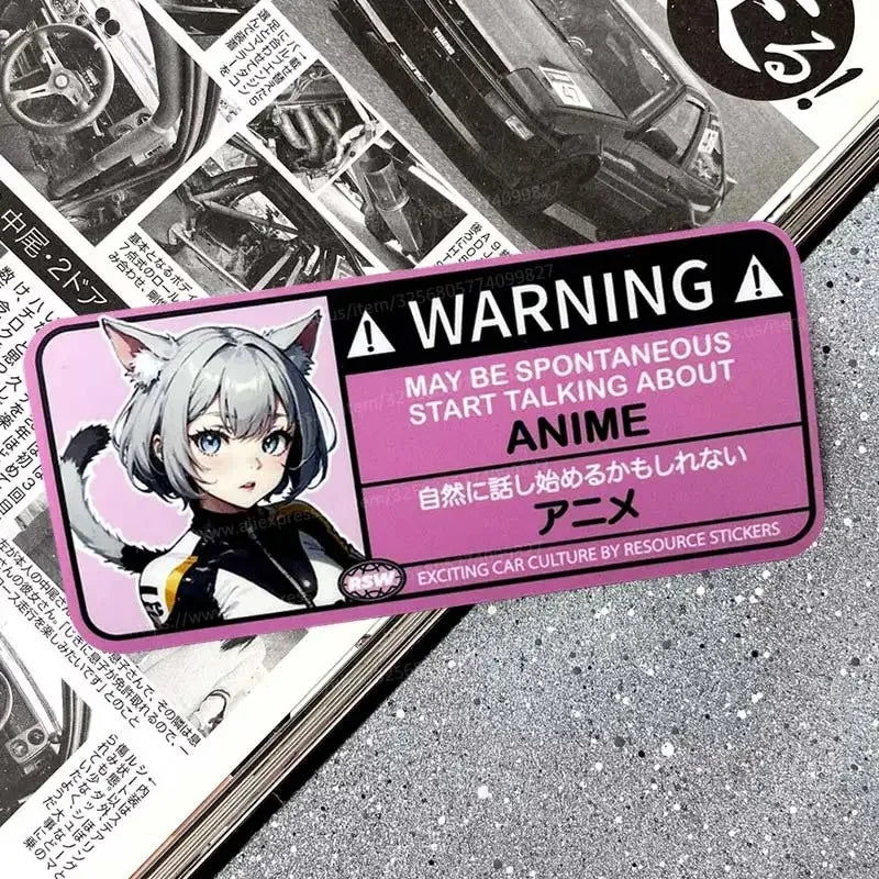 Cartoon Airbag Warning Decal Anime 2