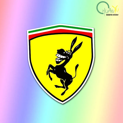 Car Sticker Donkey Pattern Reflective Self-adhesive Decal Decoration Shield Stickers Replacement for Ferrari