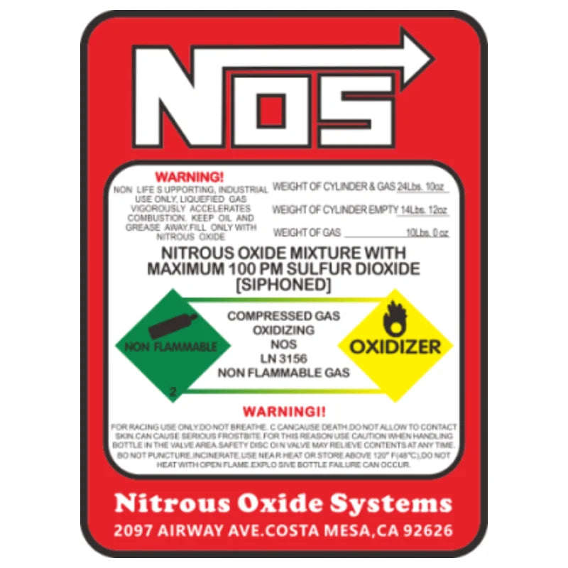 15cm Creative Racing Sticker NOS Nitrous Oxide System Tuned Decal Vinyl Motocross Racing Decorative Painting New Design
