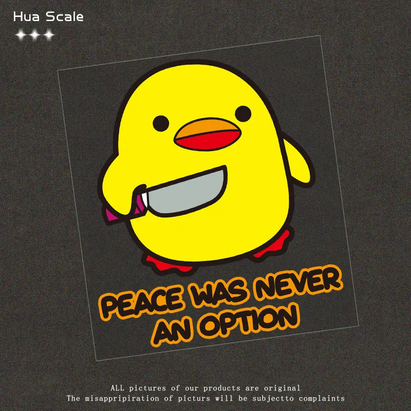 Duck With Knife "PEACE WAS NEVER AN OPTION" Waterproof Vinyl