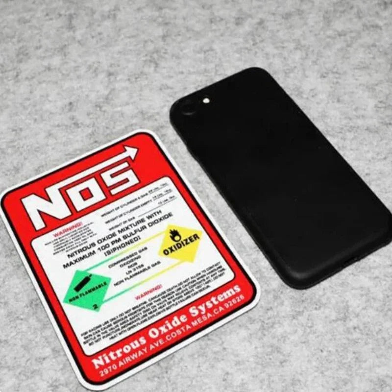 15cm Creative Racing Sticker NOS Nitrous Oxide System Tuned Decal Vinyl Motocross Racing Decorative Painting New Design