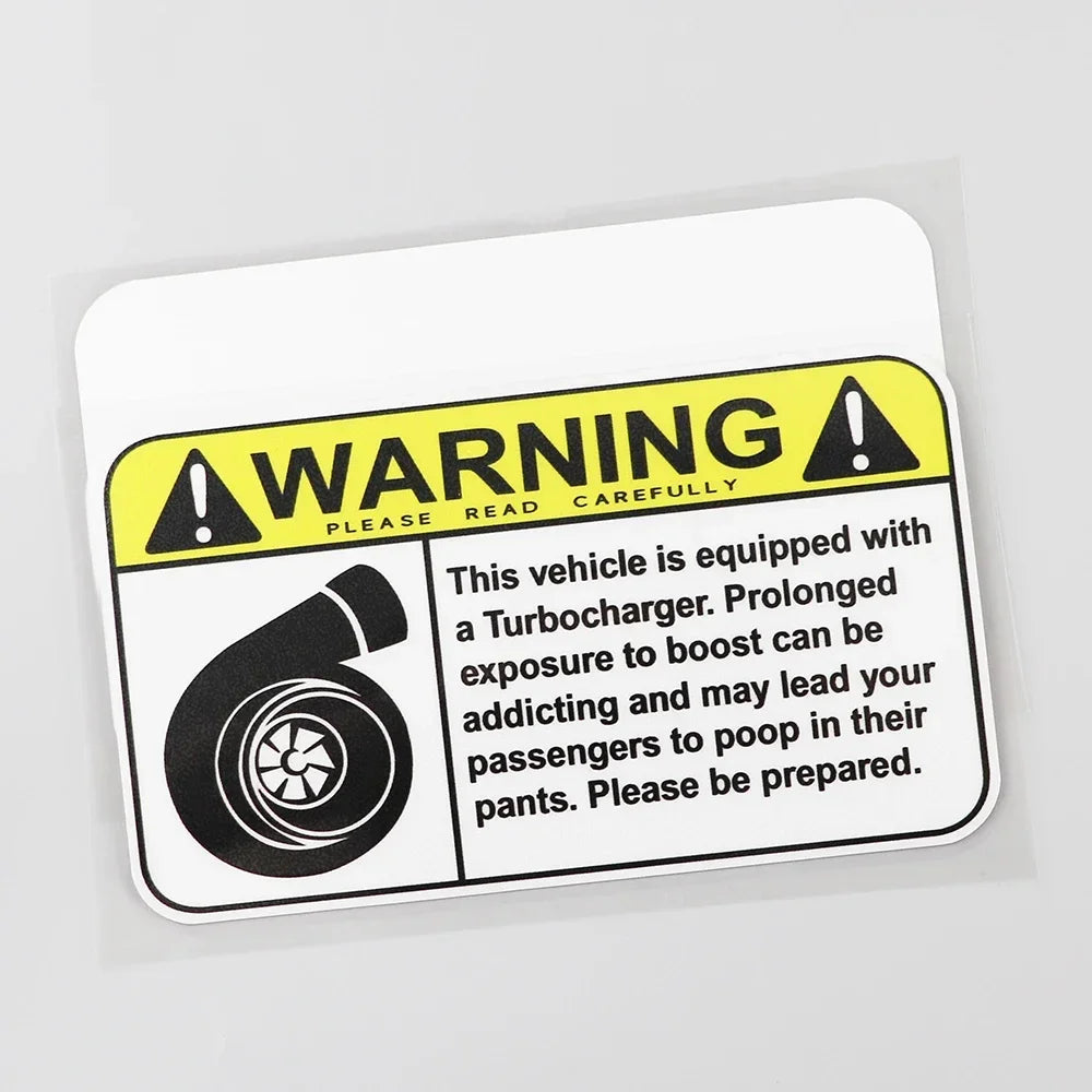 Warning Sign Turbo Boost Decal