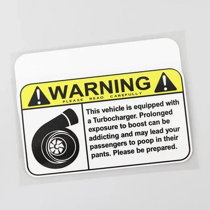 Warning Sign Turbo Boost Decal