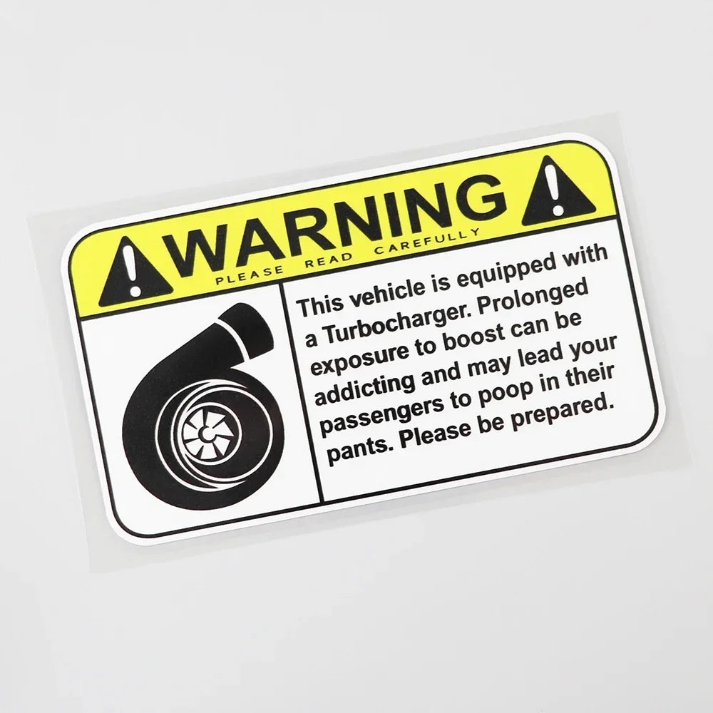Warning Sign Turbo Boost Decal