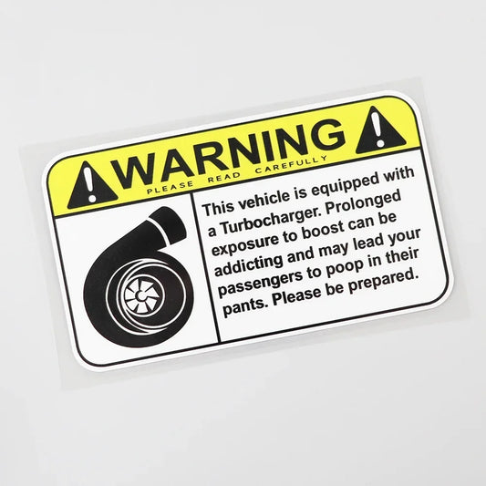 Warning Sign Turbo Boost Decal