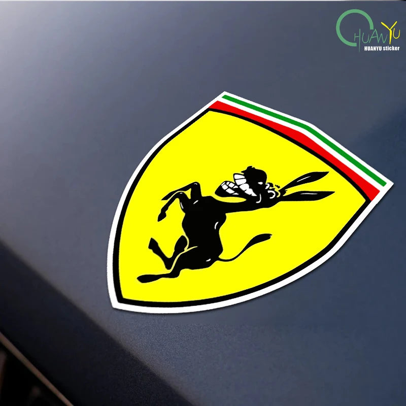 Car Sticker Donkey Pattern Reflective Self-adhesive Decal Decoration Shield Stickers Replacement for Ferrari