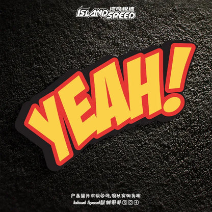 1pc Vibrant Yellow "YEAH!" Car Decal, Waterproof Vinyl Sticker, Cool Creative Decor for Car Body & Rear Window