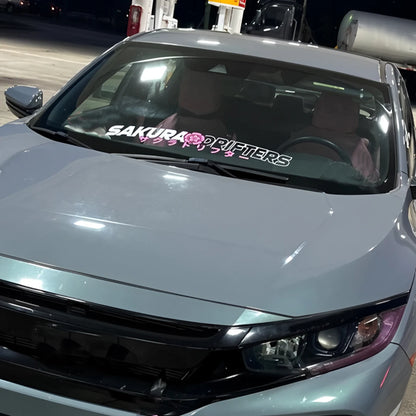 Sakura Drifters car front and rear windshield modification body decals JDM cherry blossom vinyl decals