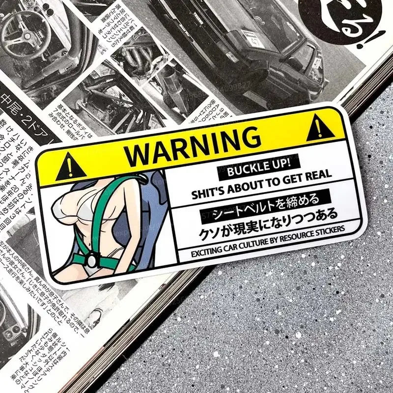 Cartoon Airbag Warning Decal Anime 2