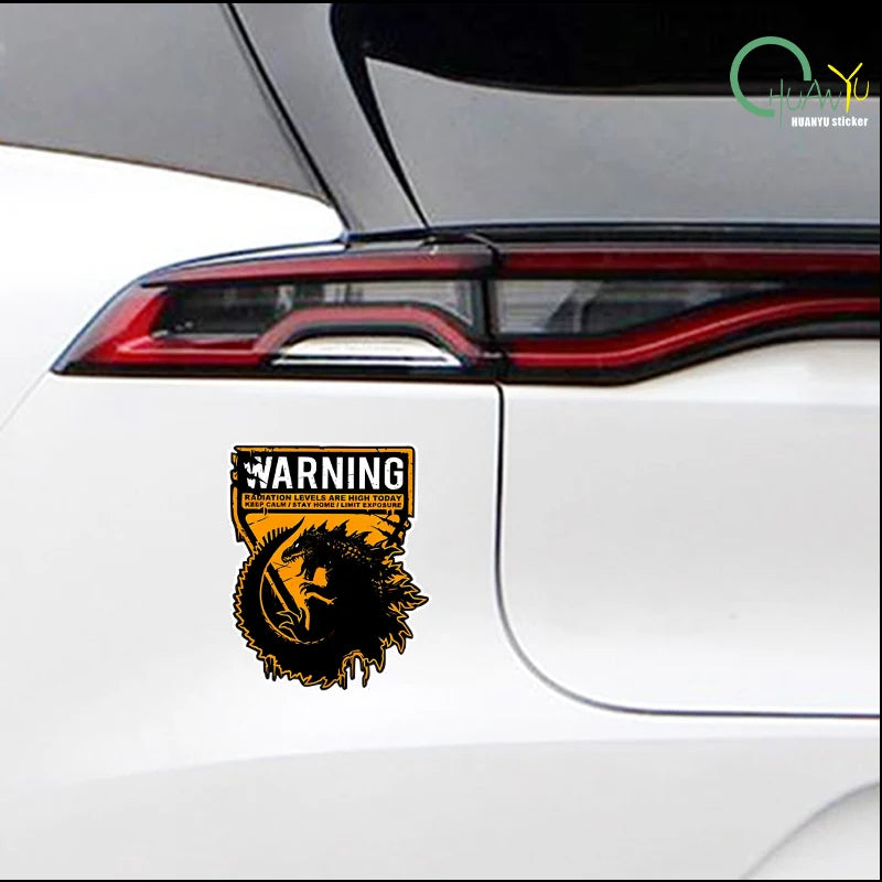 Monster Attack Warning Sign Reflective Car Stickers Electric Motorcycle Car Luggage Creative Decorative Stickers