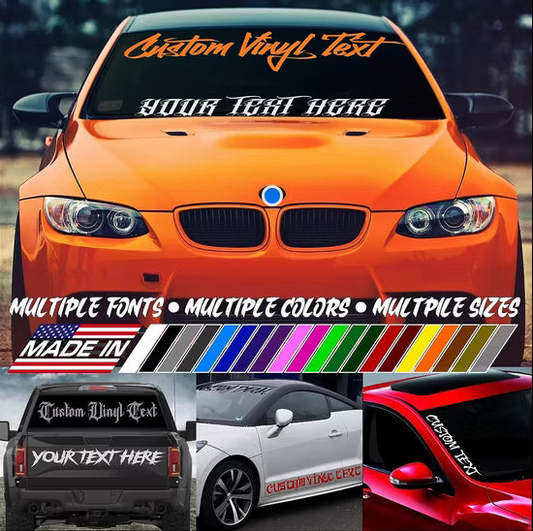 Car Custom Text Lettering Decals