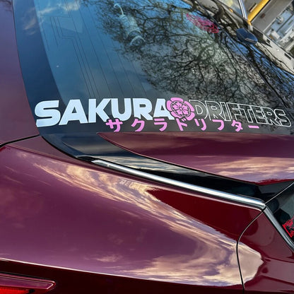 Sakura Drifters car front and rear windshield modification body decals JDM cherry blossom vinyl decals
