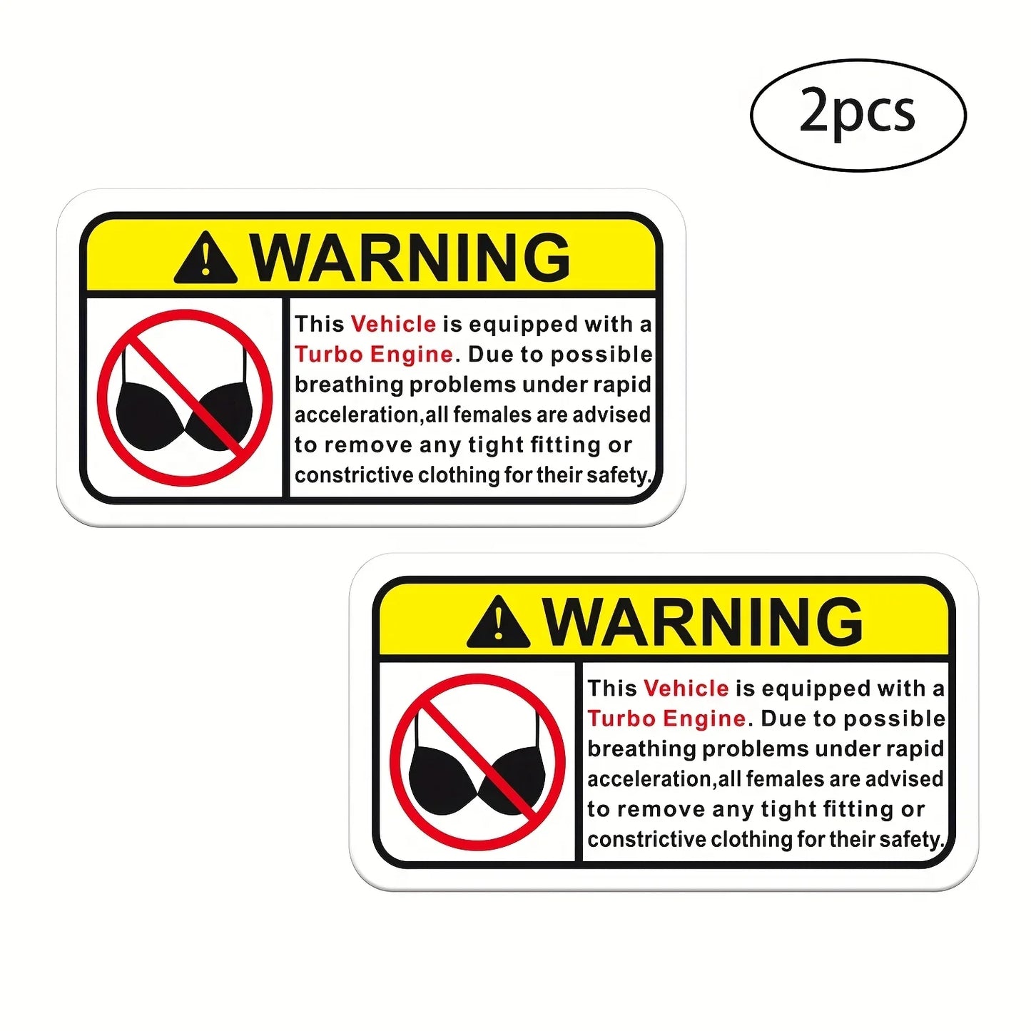 2PCS/SET Funny Warning Stickers