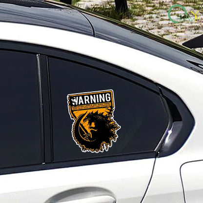 Monster Attack Warning Sign Reflective Car Stickers Electric Motorcycle Car Luggage Creative Decorative Stickers
