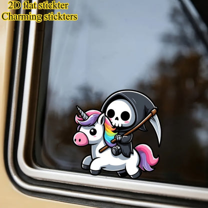 1pc Funny Cartoon Grim Reaper Unicorn Combination