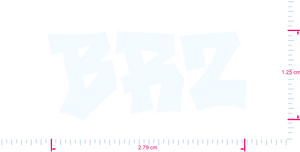 Text BRZ Vinyl custom lettering decall/1.25 x 2.79 cm/ White /