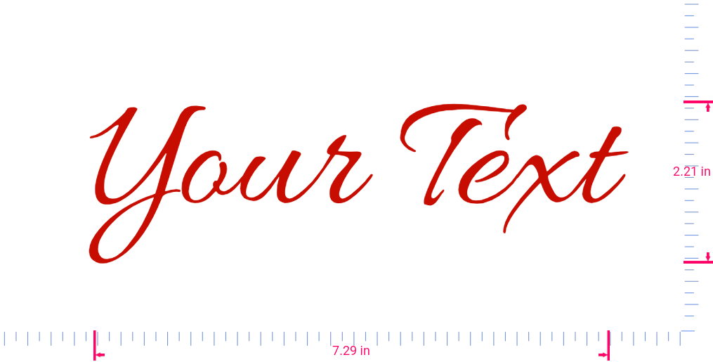 Text Your Text Vinyl custom lettering decall/2.21 x 7.29 in/ Red /