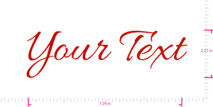 Text Your Text Vinyl custom lettering decall/2.21 x 7.29 in/ Red /