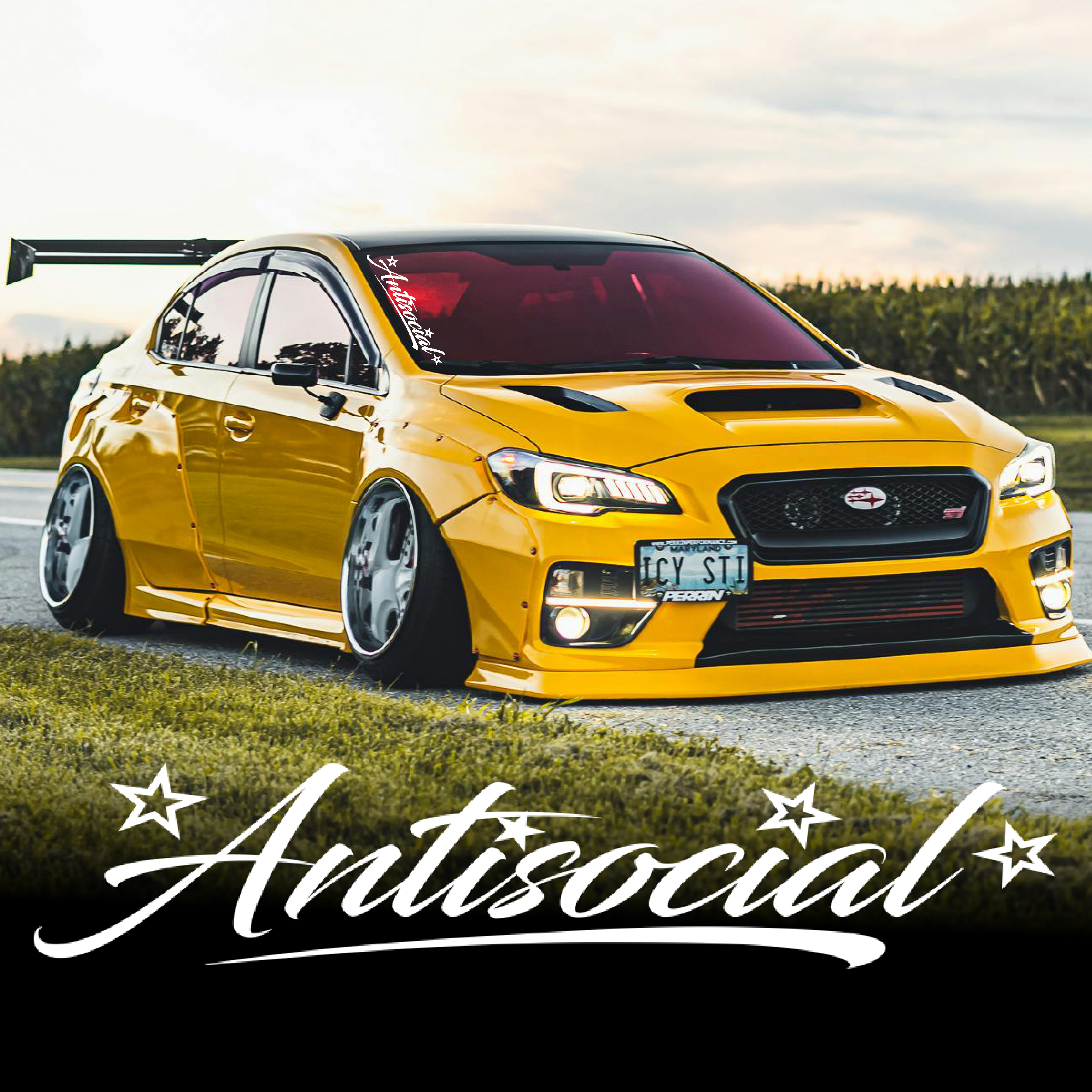 Asozialer Auto-Banner-Aufkleber
