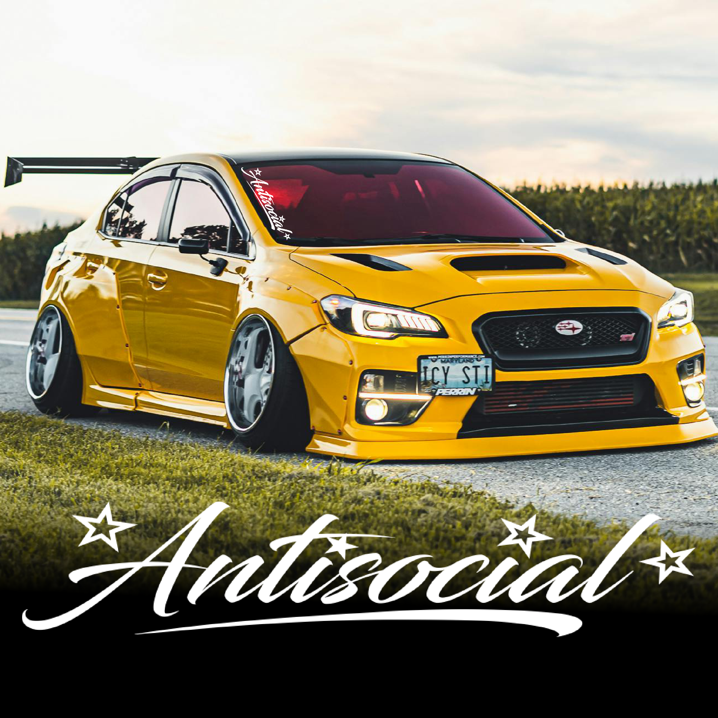 Antisocial car banner decal