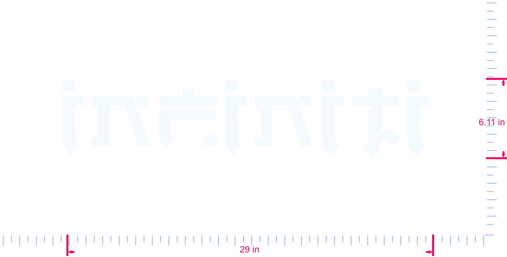 Text INFINITI Vinyl-Aufkleber mit individuellem Schriftzug / 6,11 x 29 Zoll / Weiß /