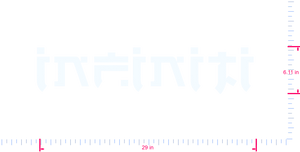 Text INFINITI Vinyl-Aufkleber mit individuellem Schriftzug / 6,11 x 29 Zoll / Weiß /