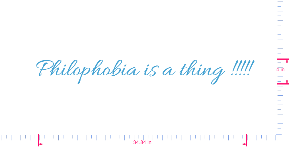 Text Philophobie ist eine Sache !!!!! Vinyl-Aufkleber mit individuellem Schriftzug / 4 x 34,84 Zoll / Eisblau /