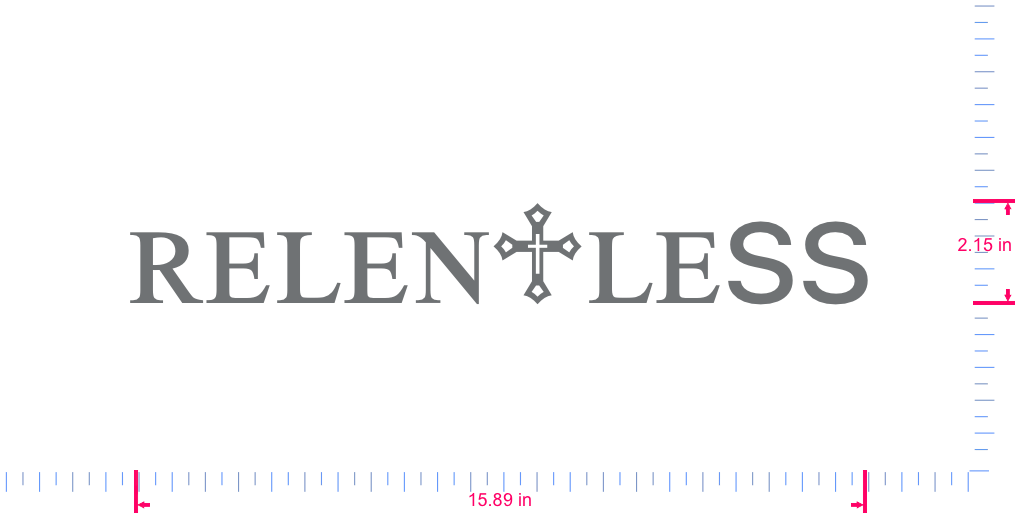 Text ʀᴇʟᴇɴ♱ʟᴇꜱꜱ Vinyl custom lettering decall/2.15 x 15.89 in/ Silver Grey /