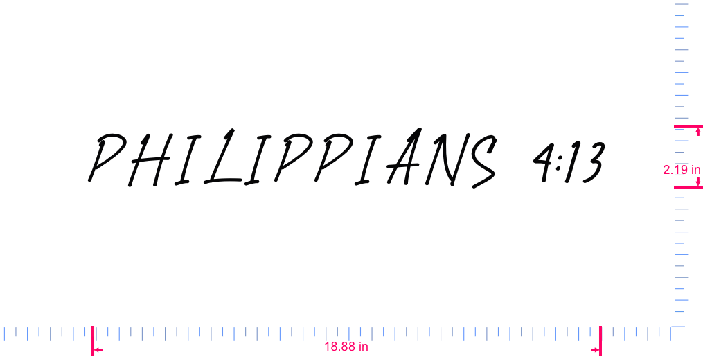 Text PHILIPPIANS 4:13 Vinyl custom lettering decall/2.19 x 18.88 in/ Black /