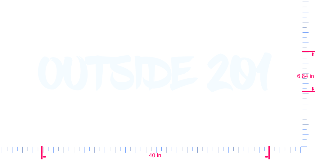 Text OUTSIDE 201 Vinyl-Aufkleber mit individuellem Schriftzug / 6,84 x 40 Zoll / Weiß /