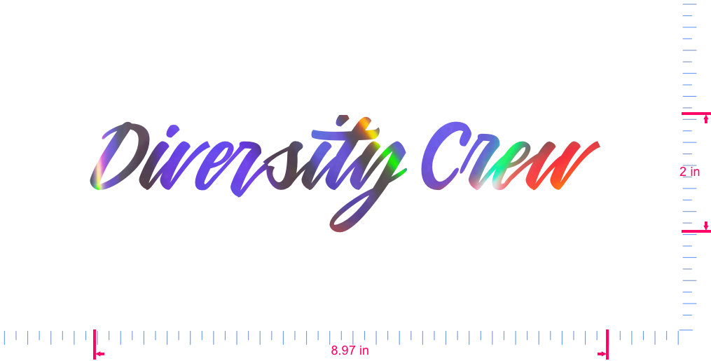 Text Diversity Crew Vinyl-Aufkleber mit individuellem Schriftzug/2 x 8,97 Zoll/ OilSlick Chrome /