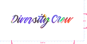 Text Diversity Crew Vinyl-Aufkleber mit individuellem Schriftzug/2 x 8,97 Zoll/ OilSlick Chrome /
