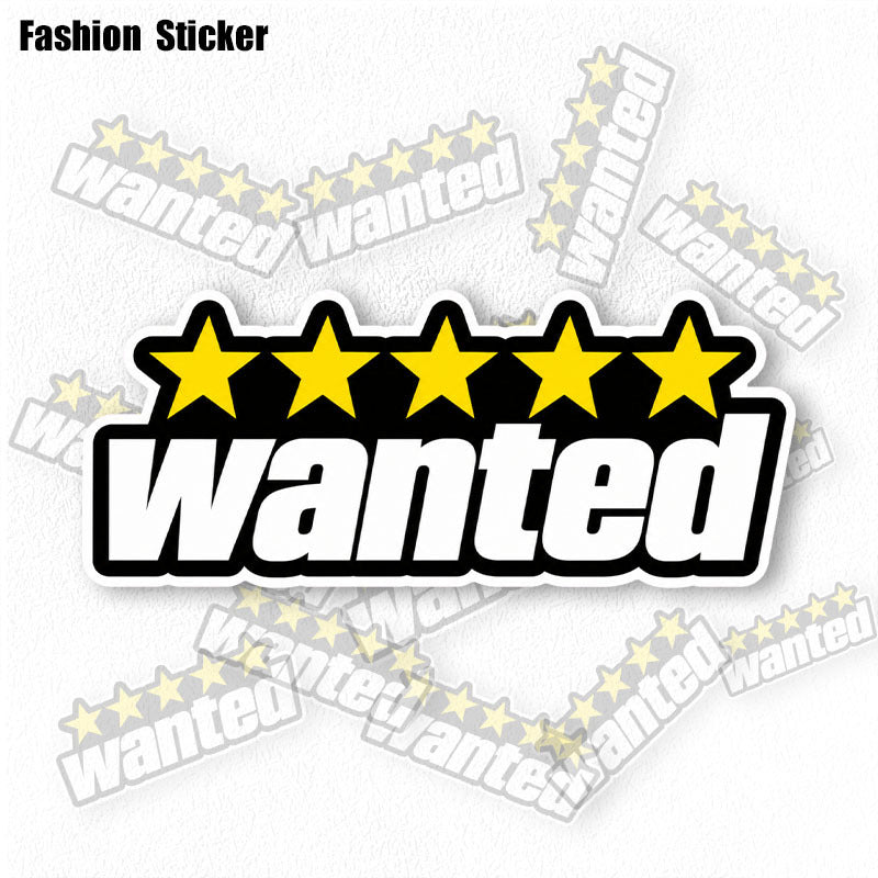 Wanted Five Star Car Sticker