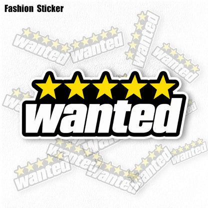 Wanted Five Star Car Sticker