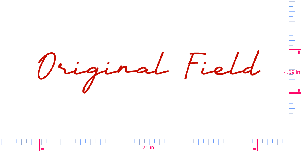 Text Original Field Vinyl custom lettering decall/4.09 x 21 in/ Red /