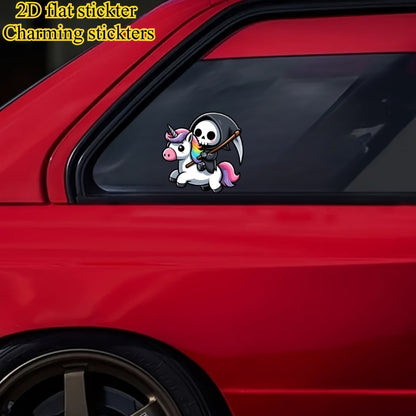 1pc Funny Cartoon Grim Reaper Unicorn Combination