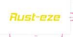 Text Rust-eze  Vinyl custom lettering decall/2.83 x 20 in/ Yellow /