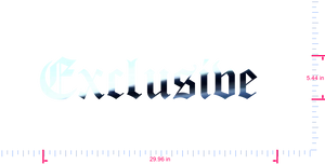 Text Exklusiver Vinyl-Aufkleber mit individuellem Schriftzug / 5,44 x 29,96 Zoll / Spiegelchrom /